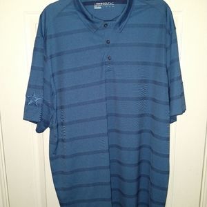 Nike Golf Dri-Fit Striped Polo Shirt With Star Logo Men's sz XXL.